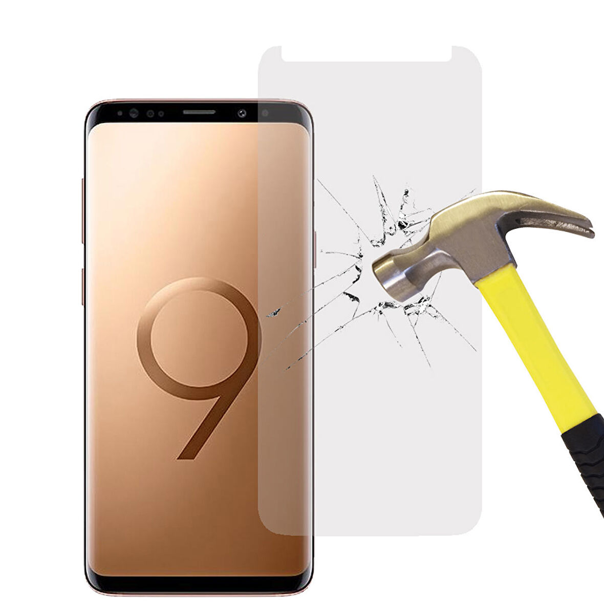 Samsung Galaxy S9 Plus Tam Kaplayan Kavisli Cam Ekran Koruyucu